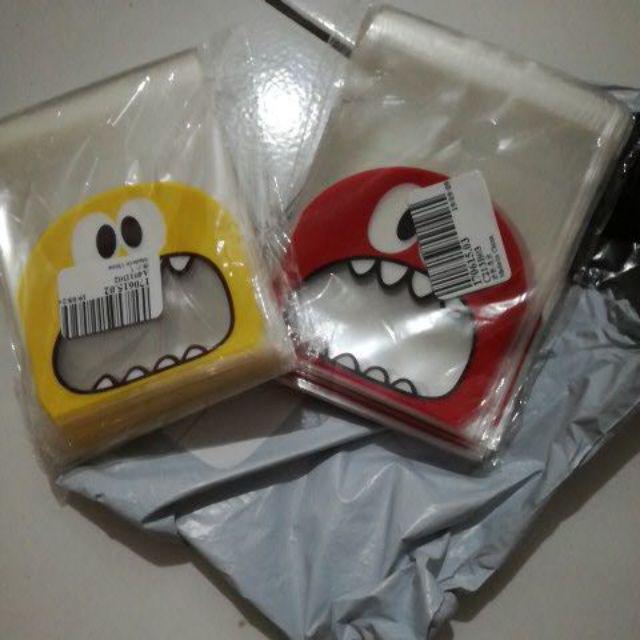 Kantong Permen Desain Kartun Lucu Dengan Perekat, Bahan Plastik, 10x7cm