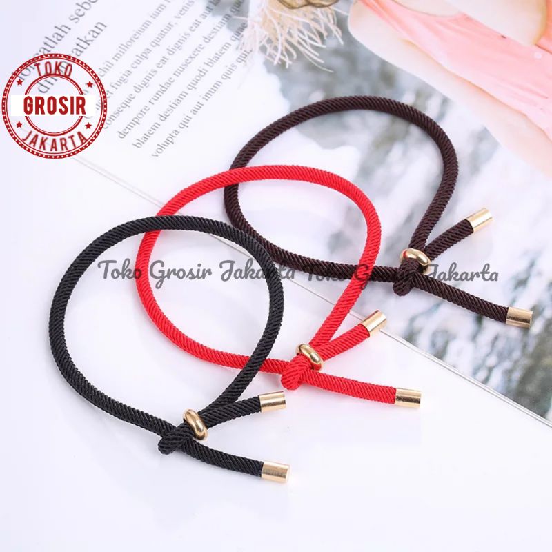 Gelang Tali Serut Hongkong Adjustable Polos Gelang Tali