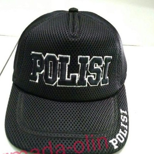 Topi Jaring Police Hitam|Topi polisi hitam|Topi pria
