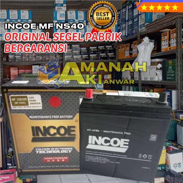 AKI Kering INCOE MF NS40 - Untuk Mobil SUZUKI: Carry Series, Katana, Carry Futura