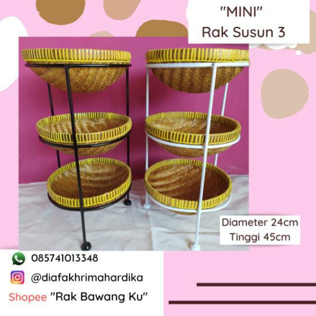  Rak  bawang  rak  bumbu  susun 3 diameter 25cm Shopee Indonesia