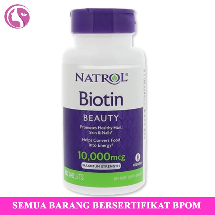 SS76 Vitamin Penumbuh Rambut Biotin NATROL BIOTIN 10000 Mcg Beauty Hair Supplement Obat Kebotakan