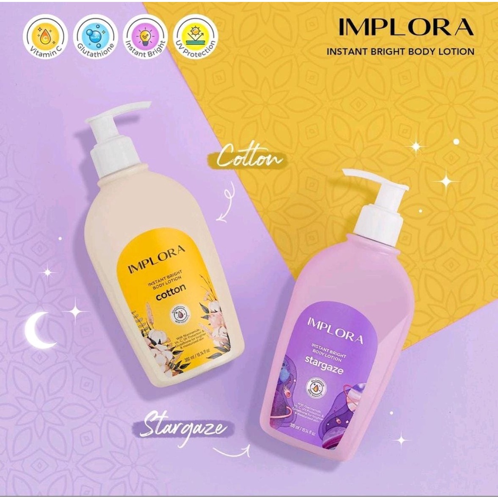 IMPLORA INSTANT BRIGHT BODY LOTION 300ML BPOM BARU