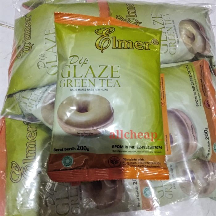 200gr DIP GLAZE ELMER GREEN TEA SAUS CAIR TOPPING DONAT MANIS RASA TEH HIJAU 200GR