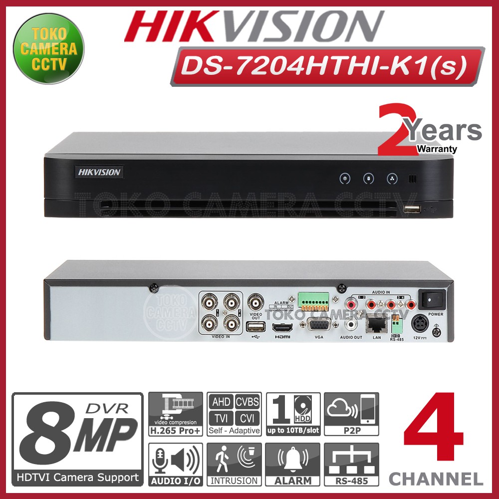 DVR HIKVISION 4 CHANNEL DS-7204HTHI-K1