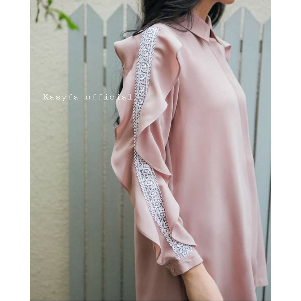 KEMEJA WANITA KOREAN SERIES LIST RENDA // SOYE TOP BLOUSE