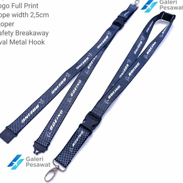 

Lanyard / Gantungan Tali ID Card BOEING CARBON Premium