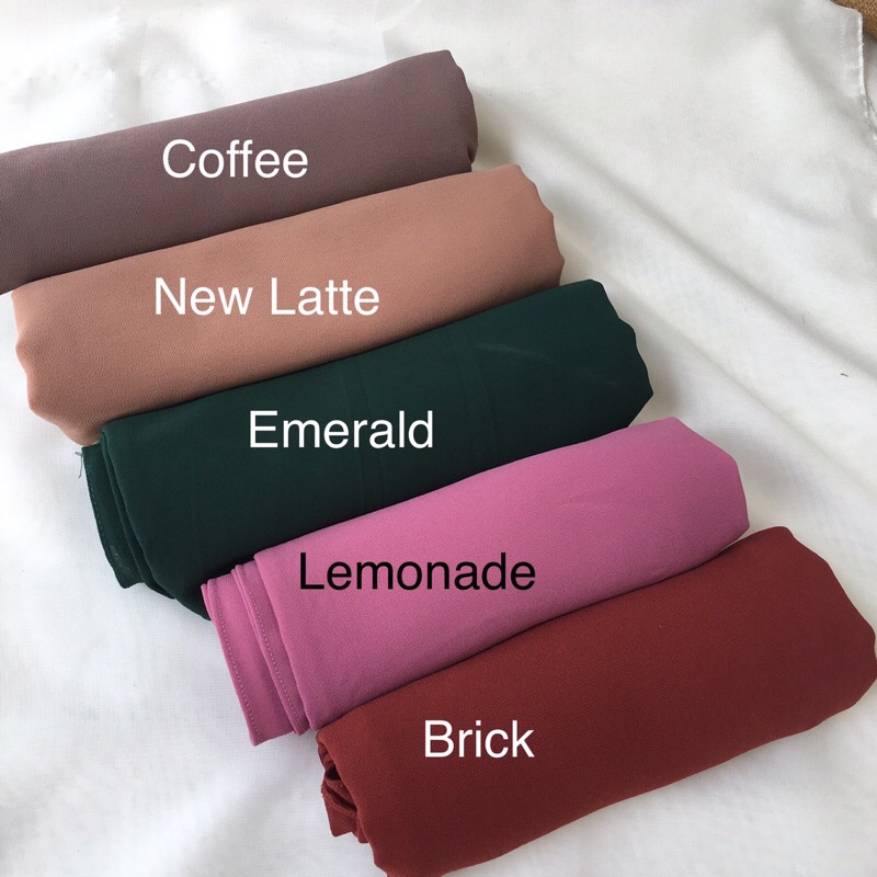 Pashmina Ceruty baby doll premium pasmina ceruty  baby doll pashmina ceruty tepi jahit -+ 175x75-3