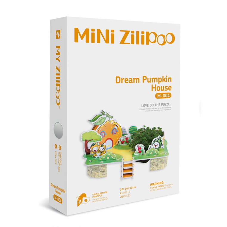 MINI ZILIPO M004 3D PUZZLE HOUSE PLANTING DIY TOY DREAM PUMPKIN HOUSE M004/MAINAN EDUKASI ANAK