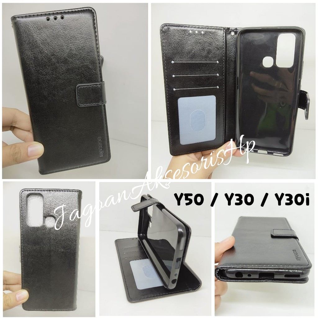 Flip Wallet Vivo Y30 Y50 6.53 inch Flip Cover Leather VIVO Y30i Sarung HP Kulit