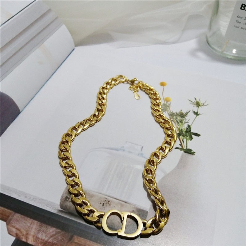 2021 CD Kalung Fashion Korean Kalung Emas Asli Kadar 375 Titanium Anti Karat Kalung Hadiah Liburan Terbaik 1731K1#