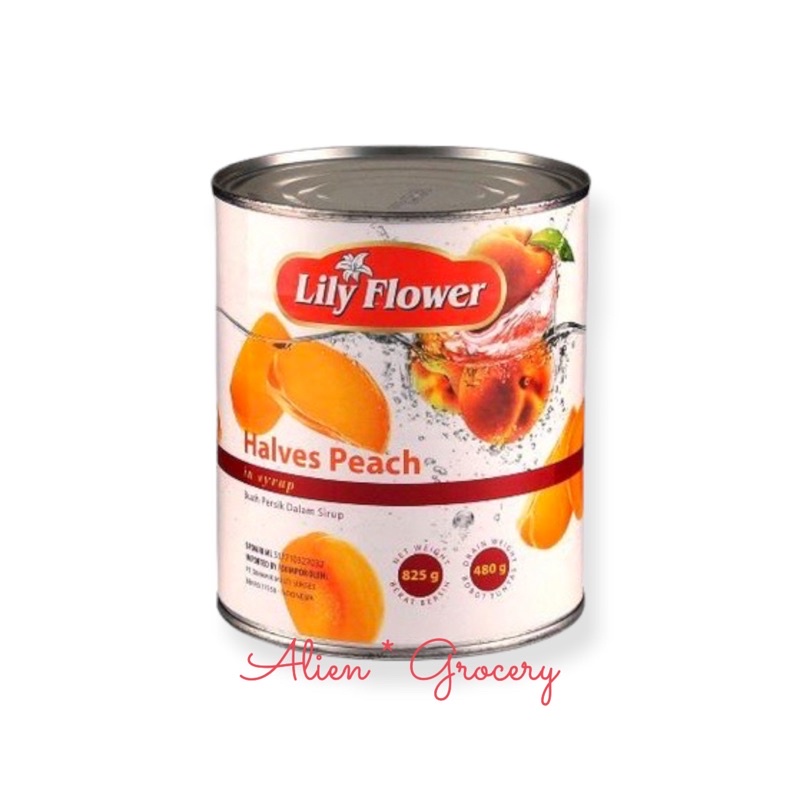 LILY FLOWER Peach Halves In Syrup 825gr