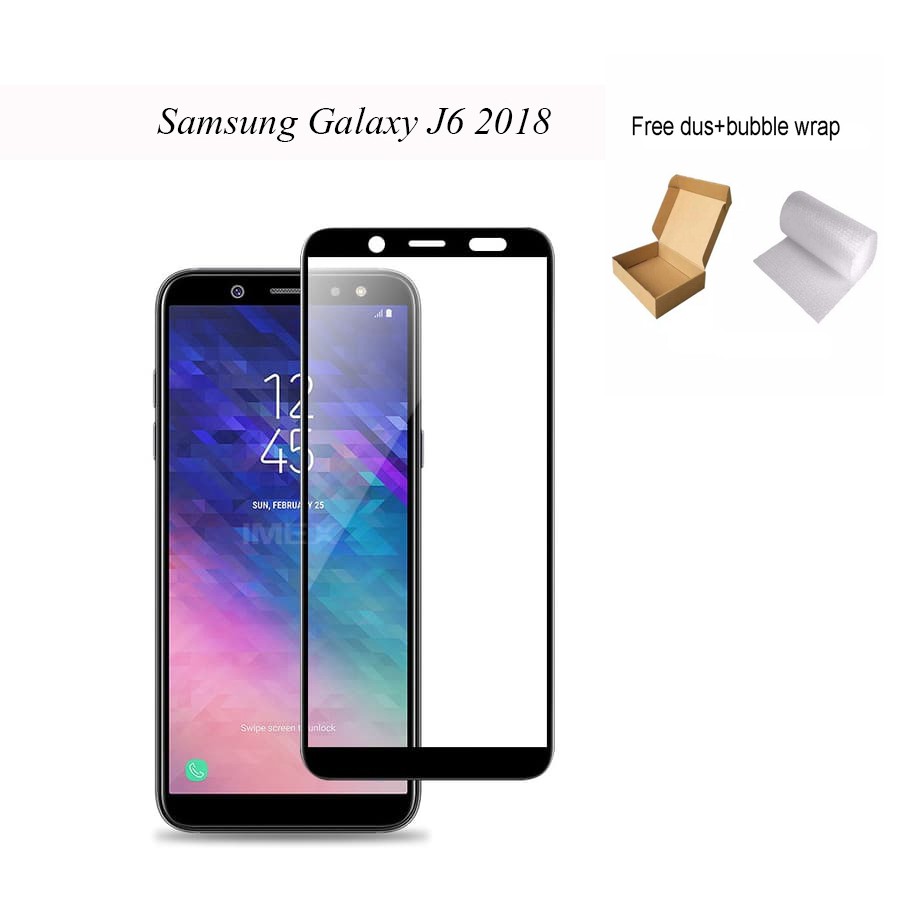 Samsung Galaxy J6 2018 Full Cover/Full Screen Tempered Glass Screen Protector Anti Gores