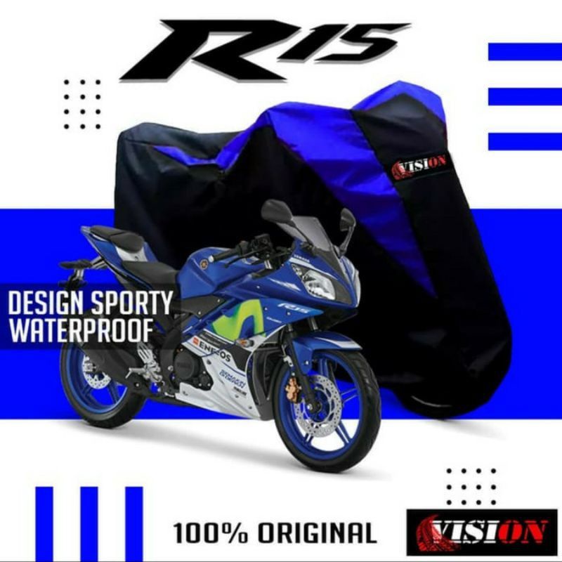 Cover Motor Yamaha R15 Waterproof Nanopolister Anti air tahan panas indoor outdoor bisa cod