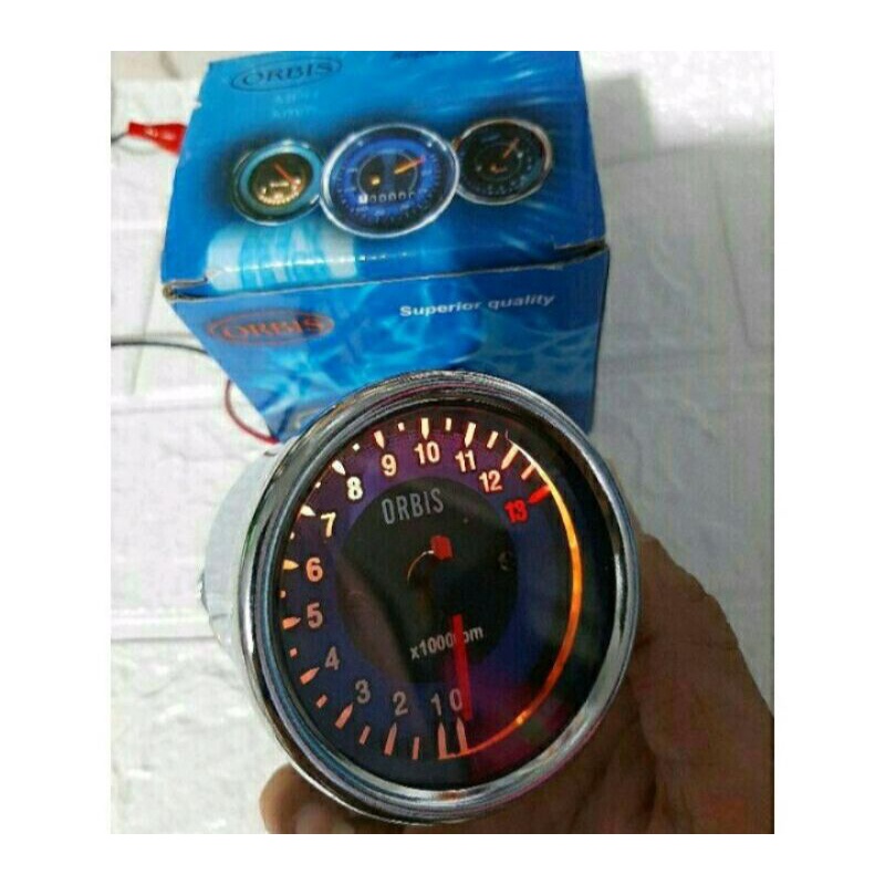 Spidometer Rpm Jarum LED Universal Motor/Universal Mobil Crome Diameter Bulat 7