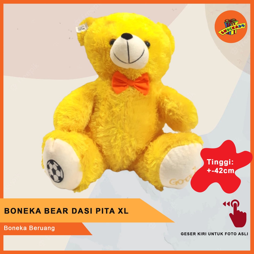 MAKASSAR! BONEKA BEAR DASI PITA XL - Boneka Beruang