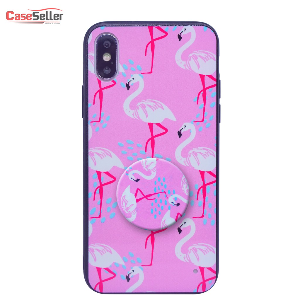 CaseSeller - SAMSUNG A6 / A6+ / Note 8 9 / S9 TPU Glass Design Case + Holder