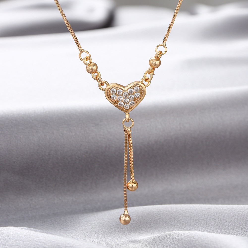 Fashion Kalung Titanium Wanita  Stainless Steel Fashion Wanita Korea Kalung Safir D072