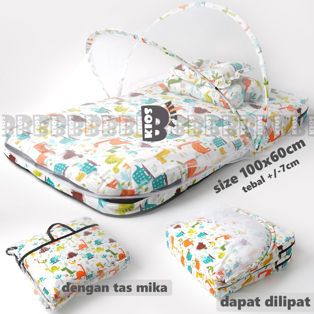 FREE TAS MIKA!! kasur lipat kelambu bayi set bantal peyang &amp; guling  /kasur bayi kelambu termurah