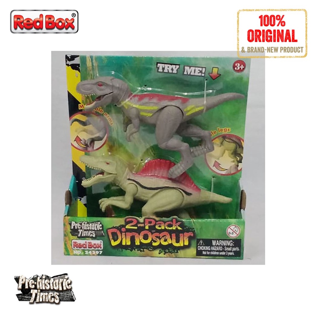 Red Box Toys Pre-Historic Times 2 Pack of Dinosaur 24697 T-Rex Spinosaurus RedBox Dinosaurus Mainan 