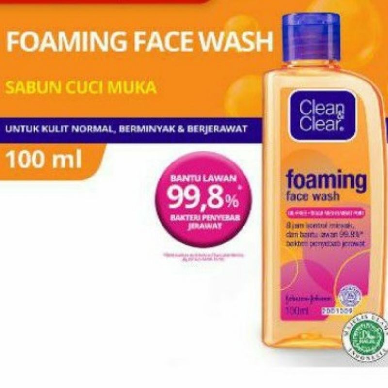 CLEAN &amp; CLEAR FOAMING FACE WASH 100ml