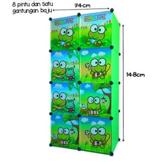 Lemari Rakit Pakaian Anak 8 Kotak Lucu Motif Karakter Lemari Rakit Pakaian Anak 8 Kotak Lucu Motif Karakter