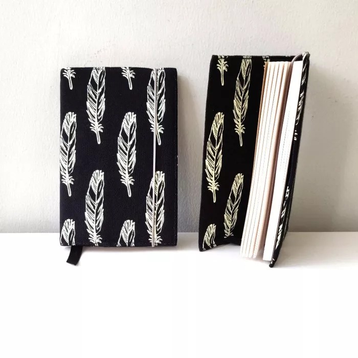 

Notebook Feathers Black Canvas Living