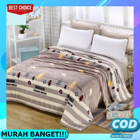 Selimut Bulu Halus Super Lembut List Tebal Impor Termurah - Lv 180 List(E5B2) Selimut Anak Selimut B