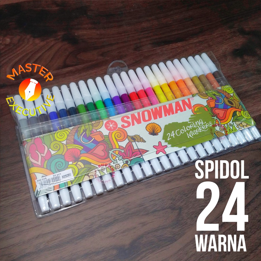 [Set] Snowman JAPAN Spidol 24 Warna Marker Pencil Type / PW-24A