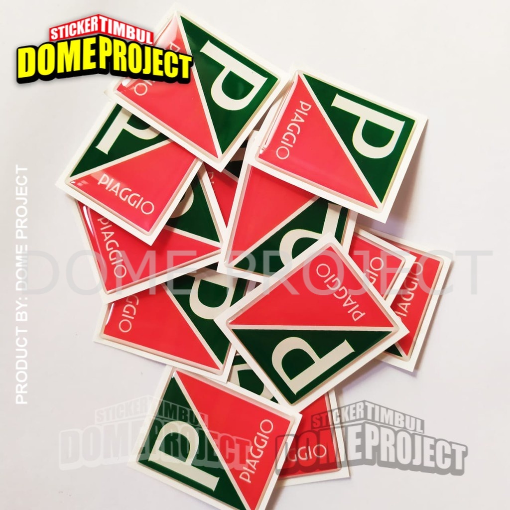 EMBLEM DASI VESPA PIAGGIO HIJAU MERAH ITALY STIKER LENTUR