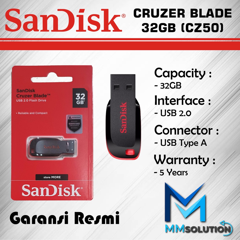 SanDisk Cruzer Blade 32GB CZ50 Flashdisk / USB