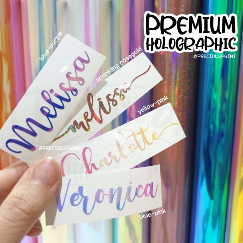 

NEW PREMIUM HOLOGRAPHIC 1pc stiker nama lepas