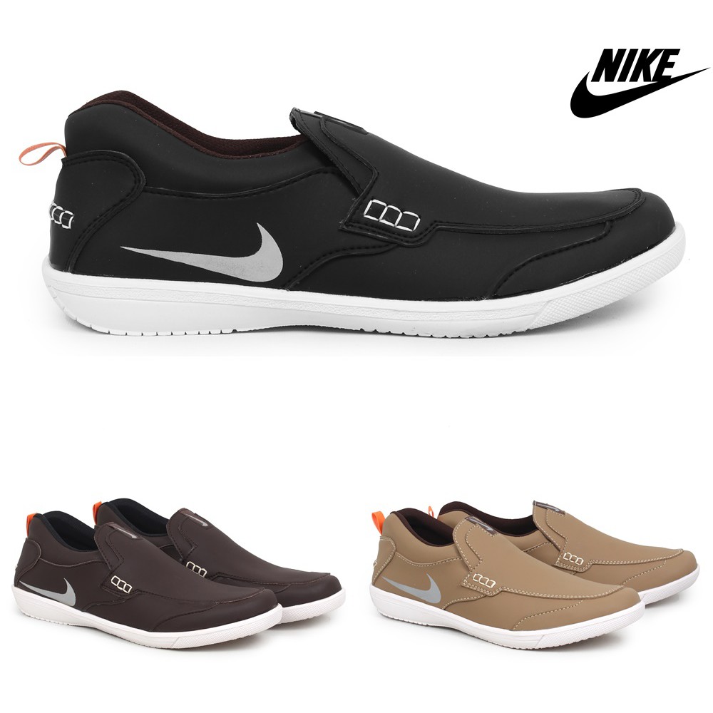 COD - Sepatu Pria Nike Boston Selop Casual Santai Slip On Kerja Keren