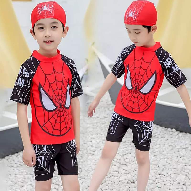 Setelan Baju Renang Anak Laki Laki Dengan Topi