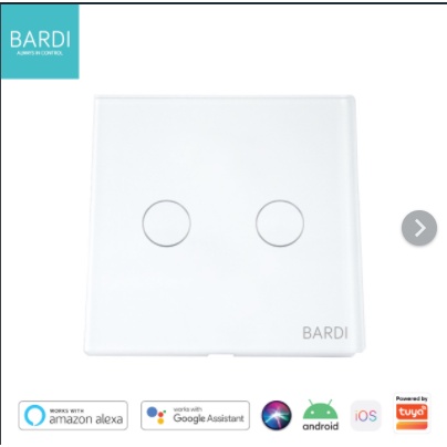 BARDI Smart Wallswitch EU 2 Gang - White