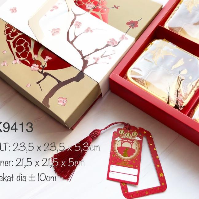 

Terbaru - Kotak Mooncake isi 4 sekat 4| K9413 dus Kue Bulan| Box K94| Packaging .,