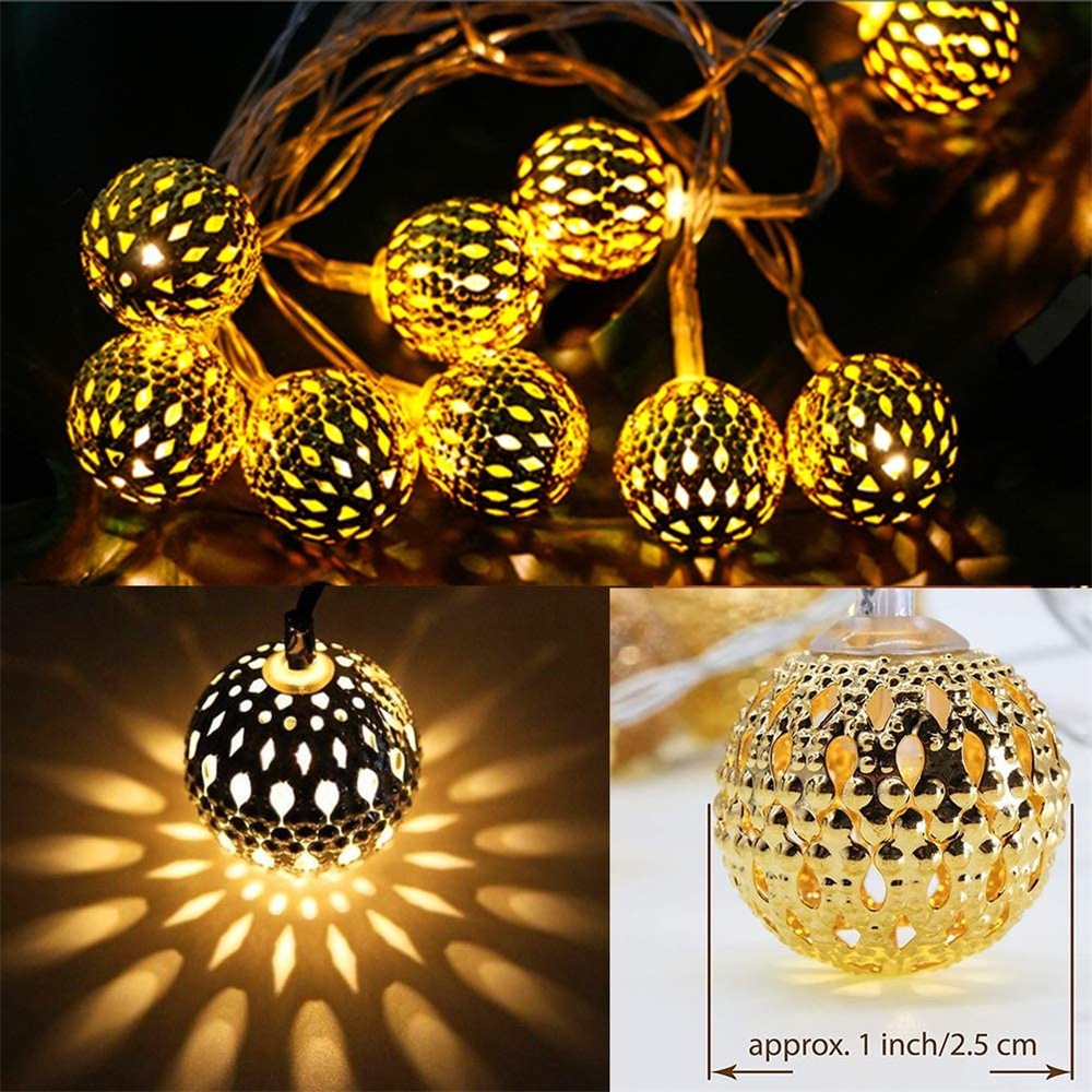 (Recommend) Lampu Tumblr 10 / 20-LED 1.5M / 3M Bentuk Globe Maroko Untuk Dekorasi Pesta Pernikahan