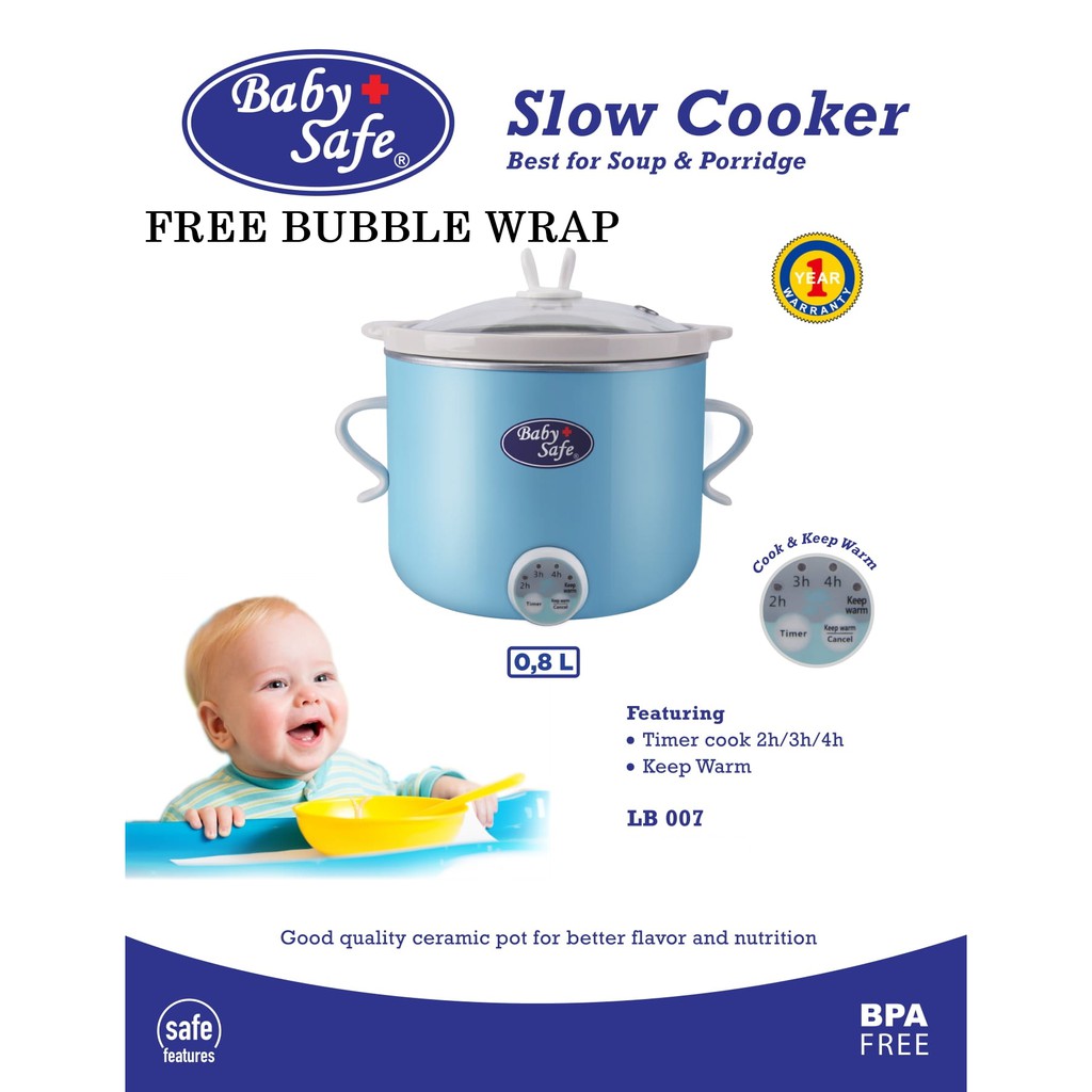 Promo Baby Safe Slow Cooker Digital 0.8liter LB 007 Makassar / LB007