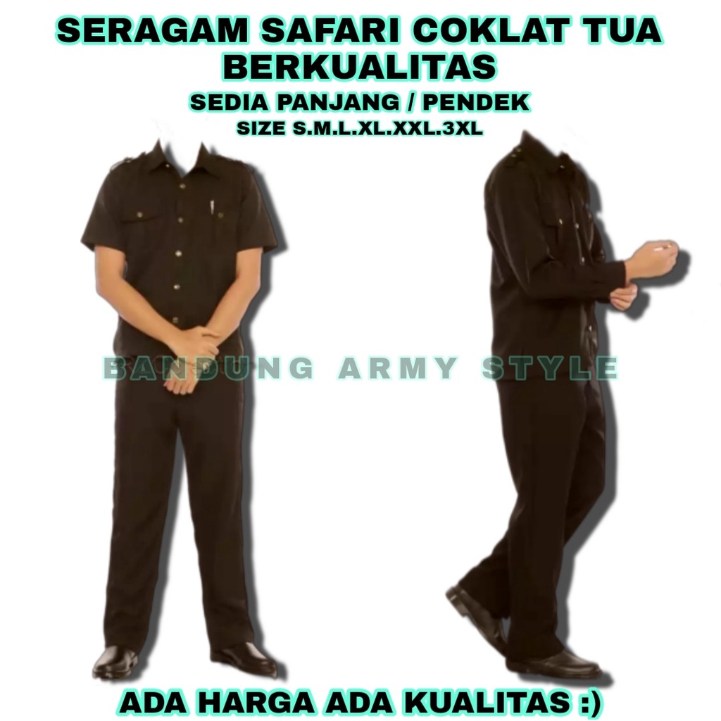 Seragam Safari Security satpam HITAM Terbaru Lengan Pendek Baju Safari Satpam Bodyguard Supir baru