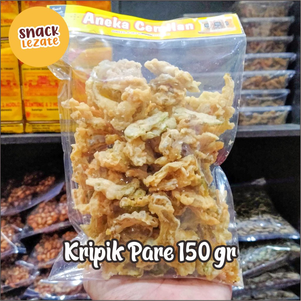 

Kripik Pare 150gr Murah Enak Gurih Renyah Tepung Tipis / Keripik Pare Cemilan Sehat Lezate Snack