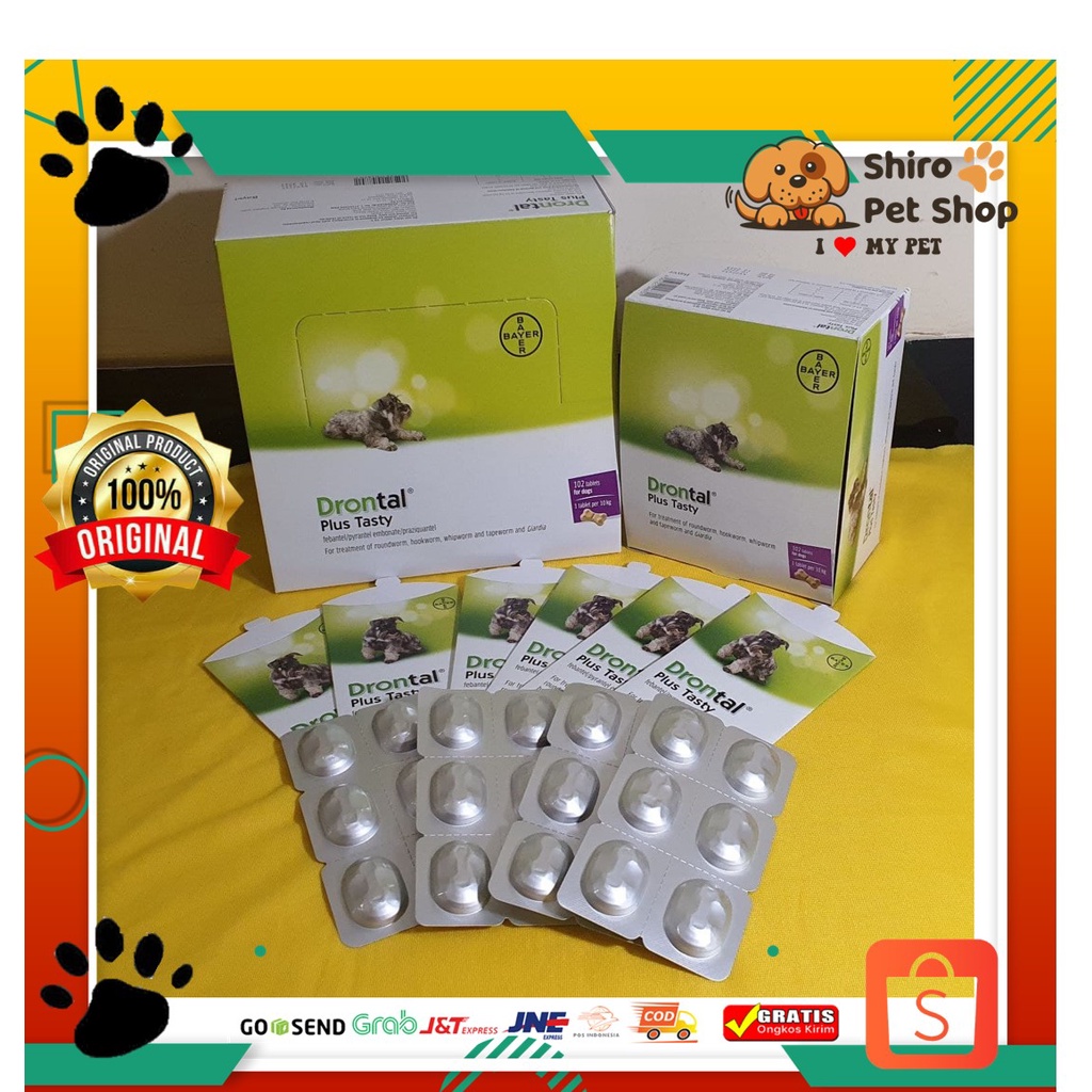 Drontal plus tasty dog obat cacing anjing puppy