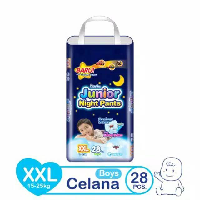 MAMYPOKO Junior Night Pants / XXL BOYS 28 / Pampers Mamypoko / Bentuk celana