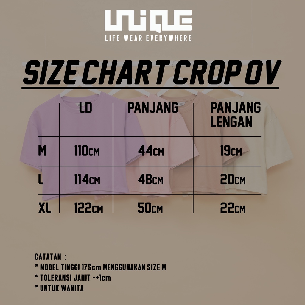 UNIQUE - (CropTop Series) Kaos Oversize Croptop Stabilo