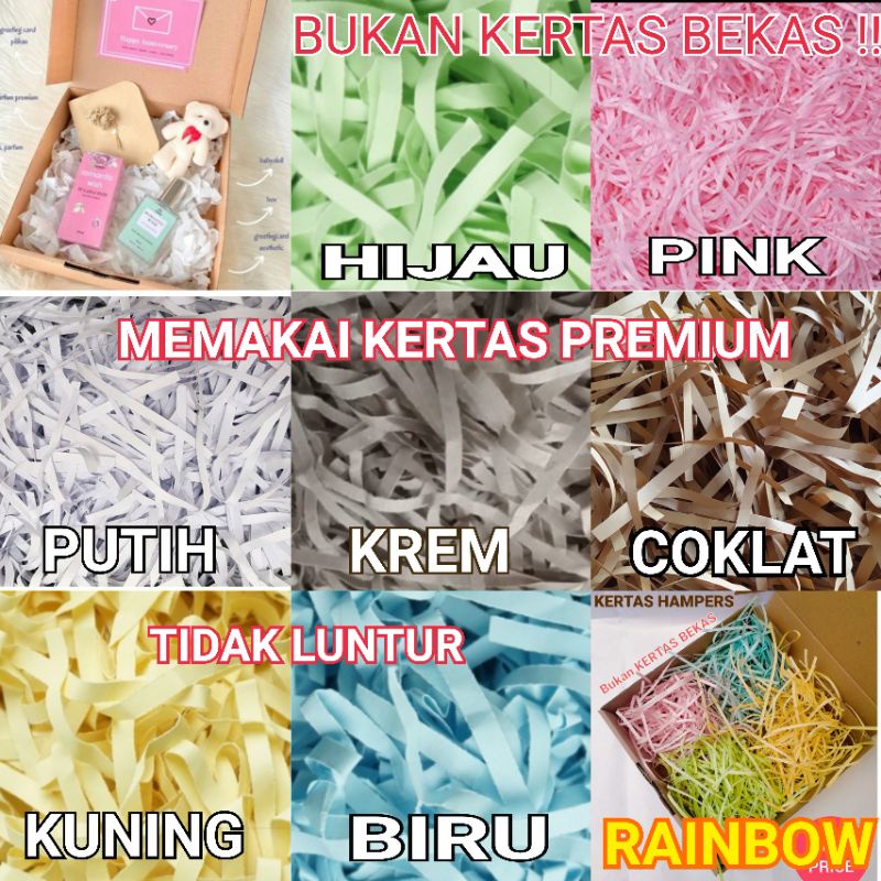 

kertas cacah kertas serut kertas gift kertas hampers