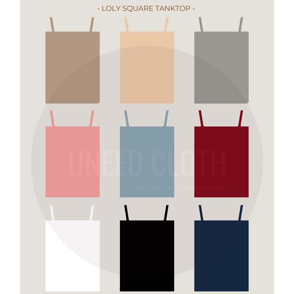 Uneed Cloth / SQUARE CAMISOLE / CROP TANKTOP / TANK TOP WANITA POLOS / TANGTOP BRA ATASAN LOLY-3
