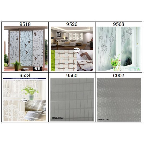 PROMO Stiker Kaca Motif  untuk batik abstrak bunga bambu kotak 3D   90cmX1mtr