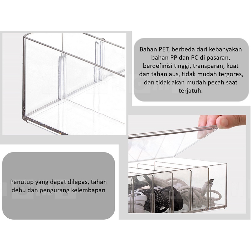 Kotak Organizer Kabel Charger Alat Tulis Perhiasan Aksesoris / Cable Accessories Jewelry Organizer Box