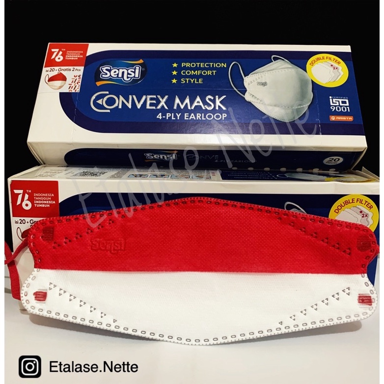Ready Balikpapan Masker Sensii model Convex 4ply (4lapis) masker medis aman