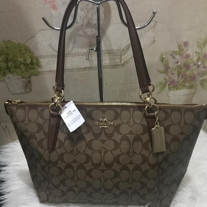 Tas coach original / coach ava tote signature saddle bag
