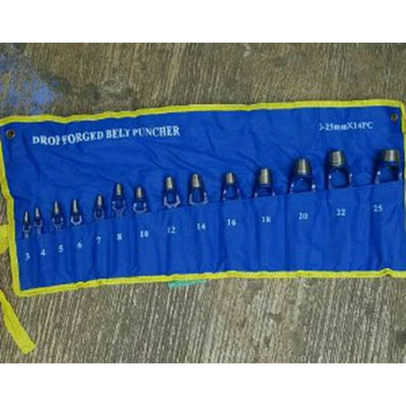 Plong Set Metric Type 3 - 25 mm Hollow Punch Set 14 Pcs